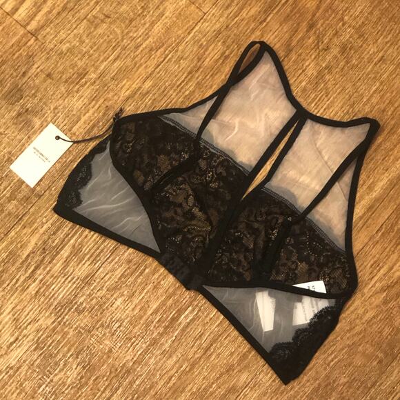 Daydream Nation Persephone Bra Bralette in Black / Pink Size Medium - Picture 8 of 13